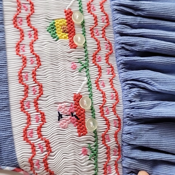 Smocked dress. Pinafore style - Picture 3 of 5